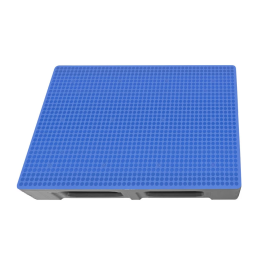 Паллет 1200х800х160 сплошной антискользящий, на 3-х полозьях синий