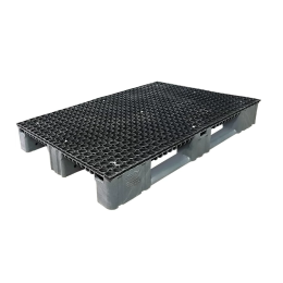 Паллет 1200х800х150 сплошной, на 3 полозьях, с резиновым покрытием