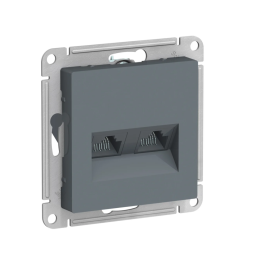 Розетка ATLASDESIGN двойная компьютерная RJ45+RJ45 категория 5Е механизм грифель