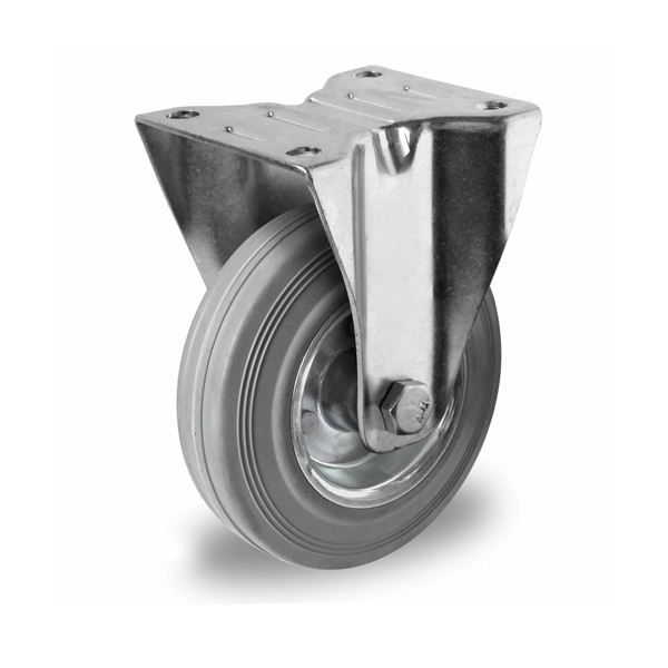 Колесо CASCOO фиксированное, (d=100мм, г/п=75г) серая резина/сталь, Германия