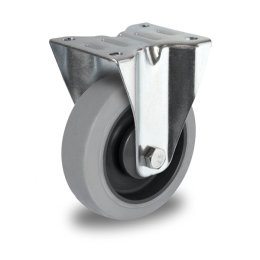 Колесо CASCOO фиксированное (d=125мм, г/п=250кг), серая резина / полиамид, Германия