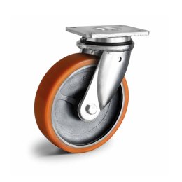 Колесо CASCOO поворотное, (d=200мм, г/п=1000кг) полиуретан/чугун, Германия