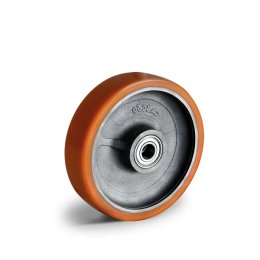 Колесо CASCOO под ось (d=300мм, г/п=2400кг), полиуретан/чугун, Германия