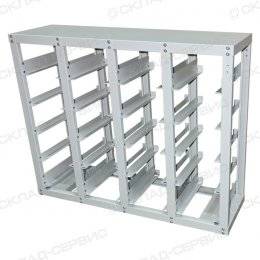 Стеллаж универсальный с направляющими на 20 ячеек под ящики V-3, серия К, без ручки