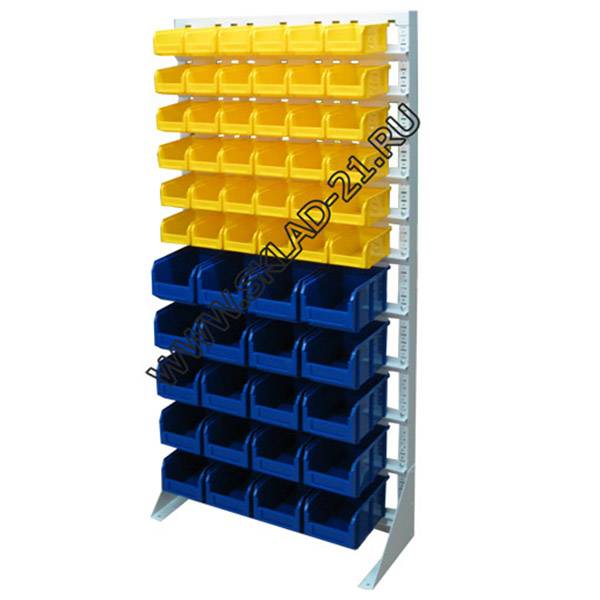 Стойка с пластиковыми ящиками А1-06-05-00 односторонняя 735х1500
