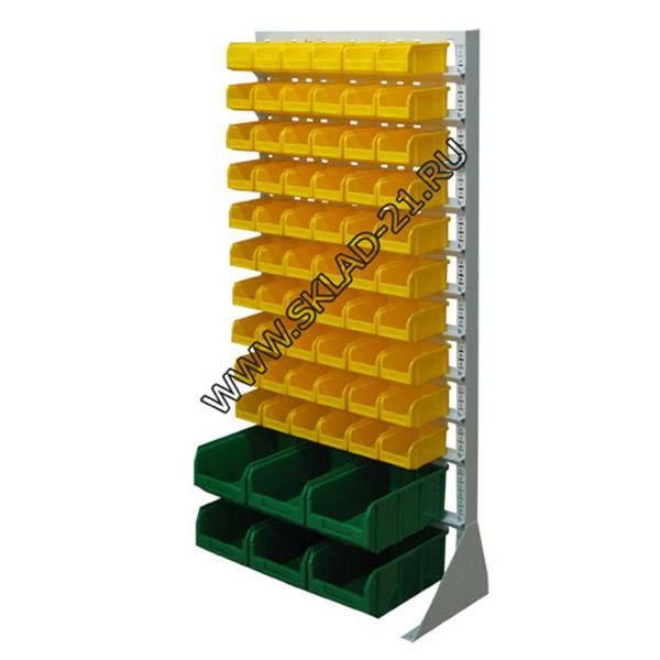 Стойка с пластиковыми ящиками А1-10-00-02 односторонняя 735х1500