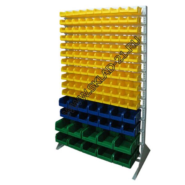 Стойка с пластиковыми ящиками B1-11-02-02 односторонняя 1150х2020