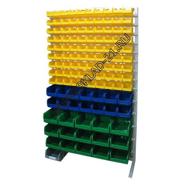 Стойка с пластиковыми ящиками B1-09-02-03 односторонняя 1150х2020
