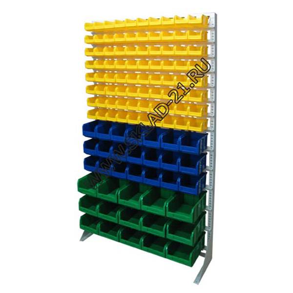 Стойка с пластиковыми ящиками B1-08-03-03 односторонняя 1150х2020