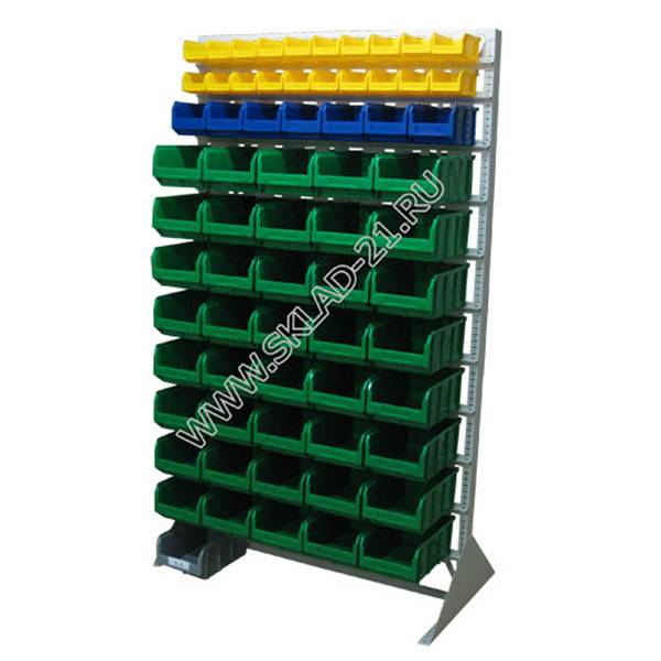 Стойка с пластиковыми ящиками B1-02-01-08 односторонняя 1150х2000