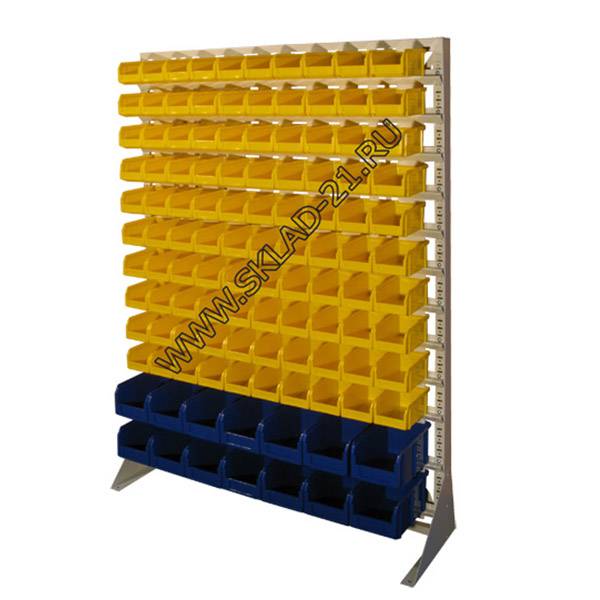 Стойка с пластиковыми ящиками C1-10-02-00 односторонняя 1150х1500