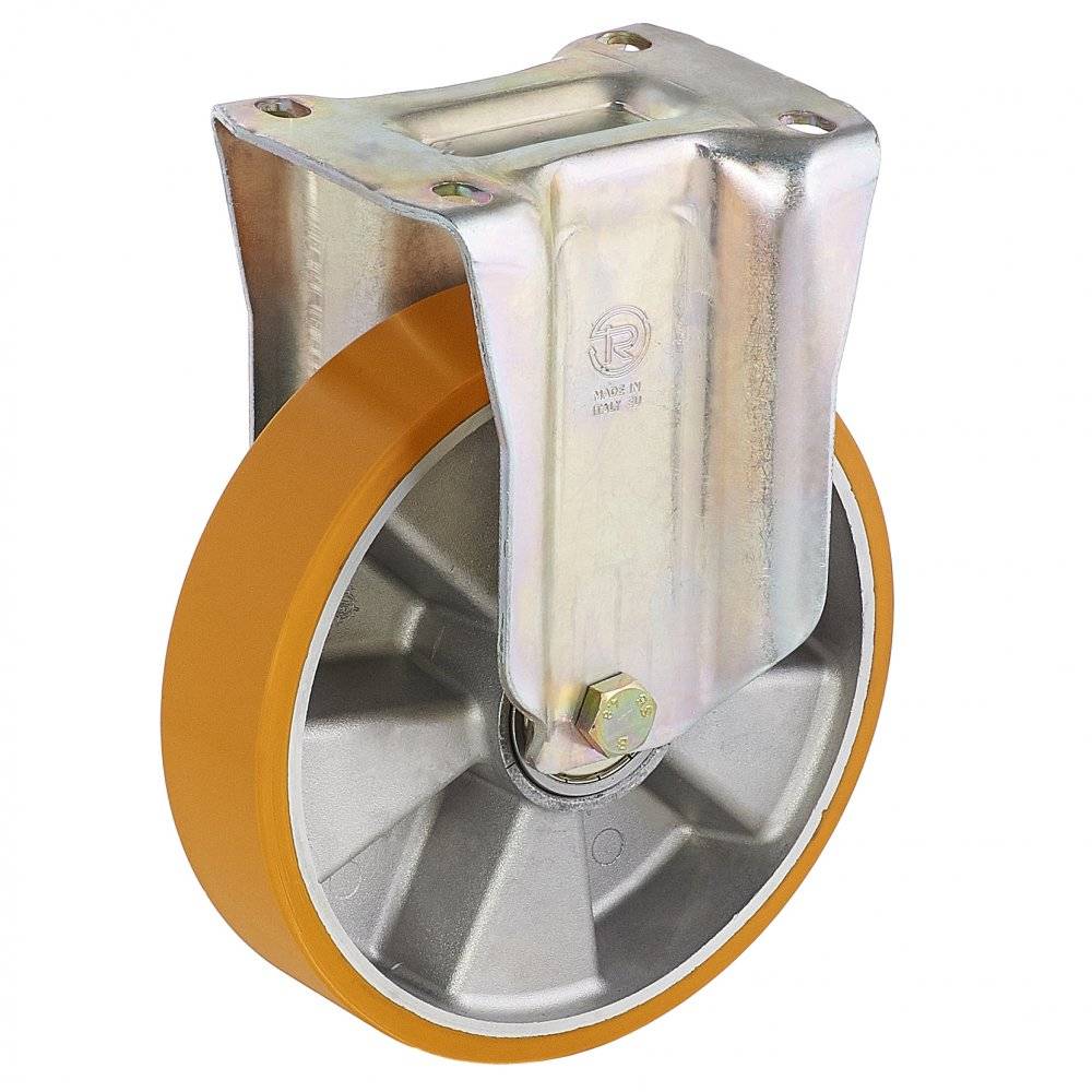 Колесо Tellure Rota 658604 фиксированное, (d=150мм, г/п=600кг) полиуретан/алюминий, Италия