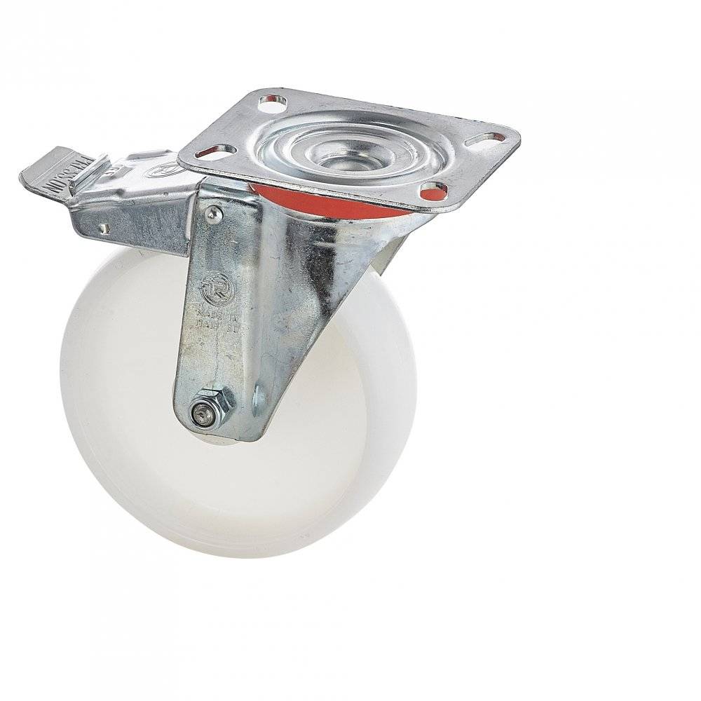 Колесо Tellure Rota 686804 поворотное с тормозом, (d=150мм, г/п=300кг) полиамид, Италия