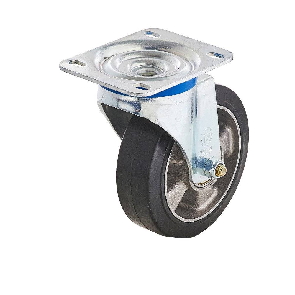 Колесо Tellure Rota 724610 поворотное (d=160мм, г/п=300кг), эластичная резина / алюминий, Италия