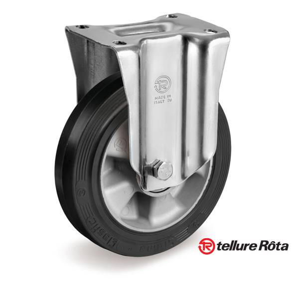 Колесо Tellure Rota 726210 фиксированное (d=160мм, г/п=300кг), эластичная резина / алюминий, Италия
