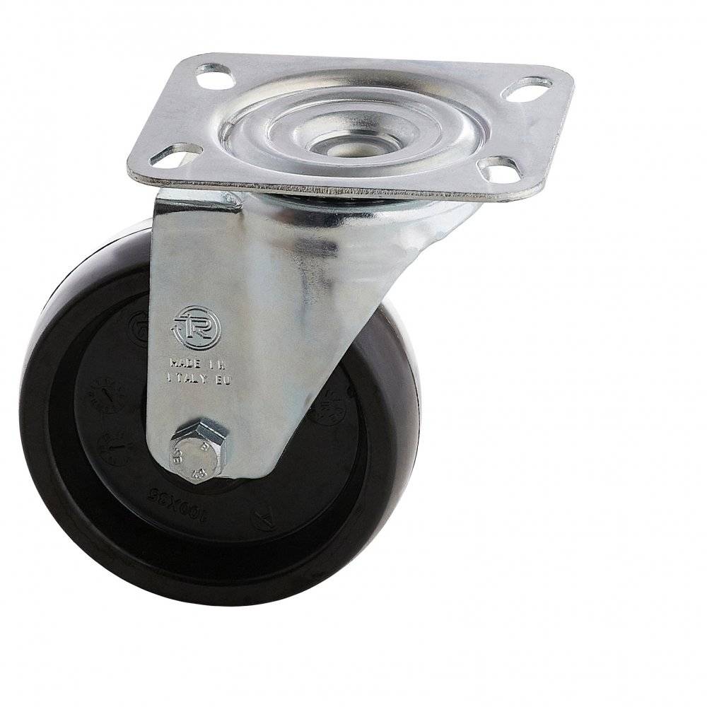 Колесо Tellure Rota 677202 поворотное (d=100мм, г/п=200кг), термостойкая смола, Италия