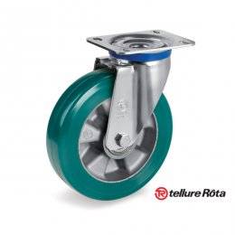 Колесо Tellure Rota 624504 поворотное (d=160мм, г/п=500кг), полиуретан TR-ROLL /алюминий, Италия