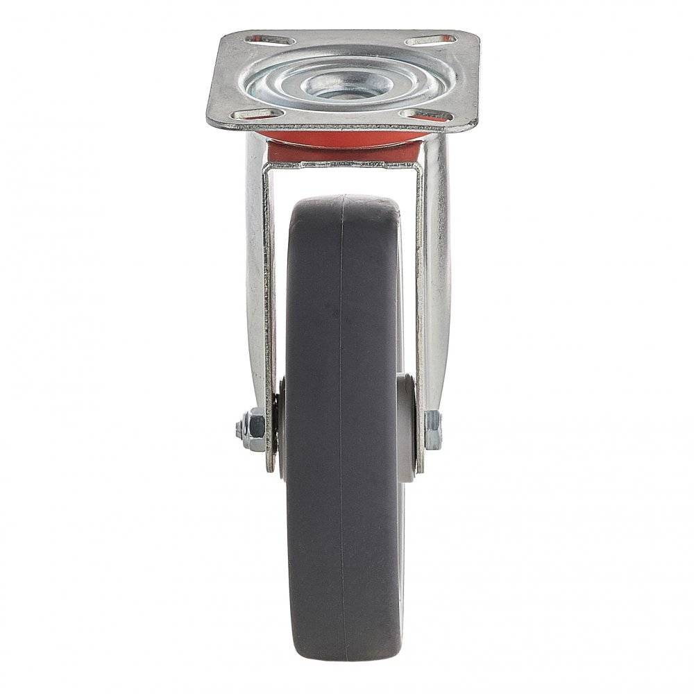 Колесо Tellure Rota 714201 поворотное (d=80мм, г/п=70кг), серая резина / полипропилен, Италия