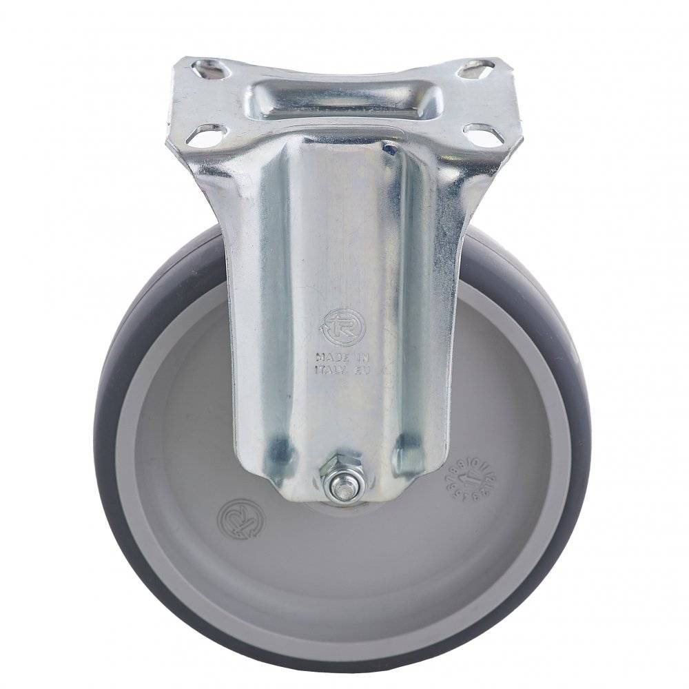 Колесо Tellure Rota 715703 фиксированное (d=125мм, г/п=120кг), серая резина / полипропилен, Италия