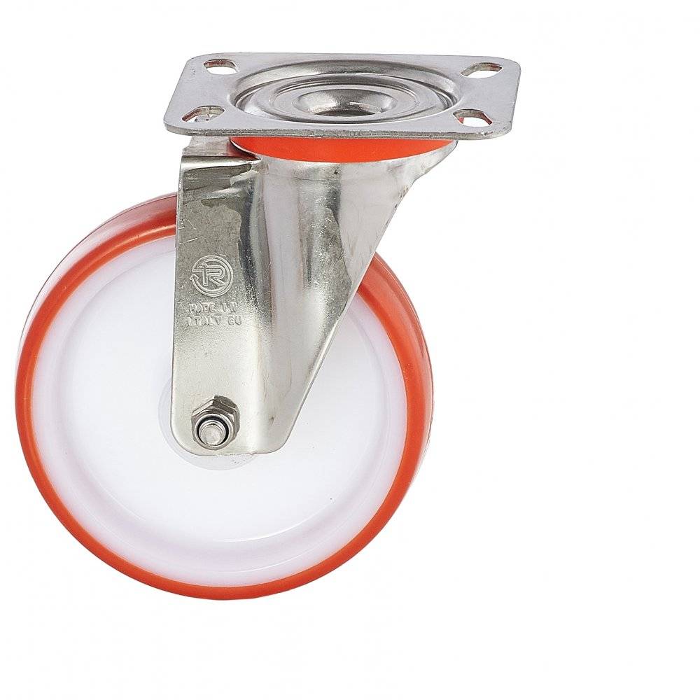 Колесо Tellure Rota 604202 поворотное (d=100мм, г/п=170кг), полиуретан / полиамид, Италия