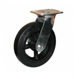 Колесо SCd 42 поворотное, (d=100мм, г/п=130кг) резина/чугун, Китай