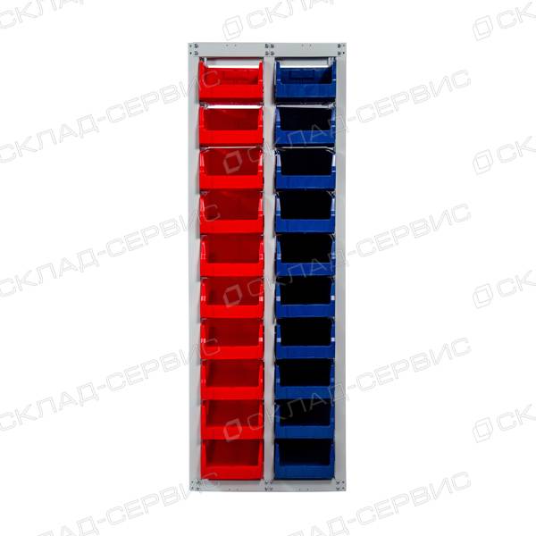Стеллаж CС-414-10-2КС с ящиками 400х225х150