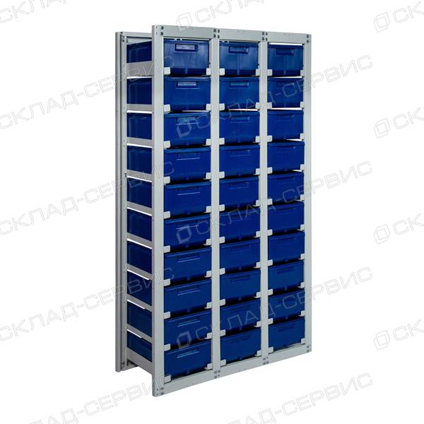 Стеллаж CС-414-10-3ССС с ящиками 400х225х150