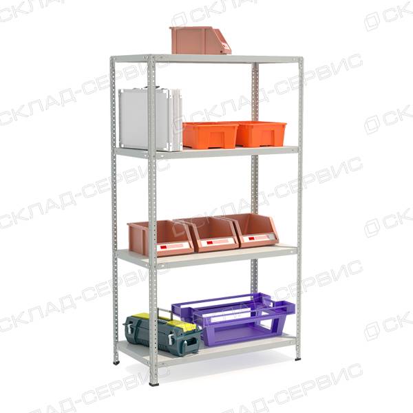 Стеллаж полочный СТФЛ 1000х300x2000h 4 полки