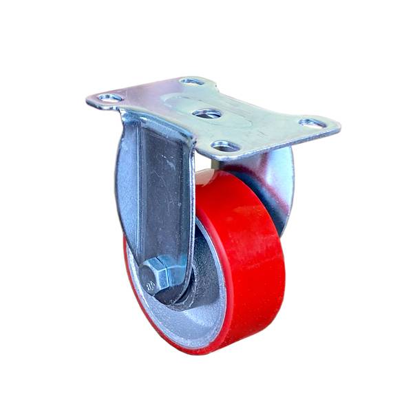 Колесо 1041075М неповоротное, (d=75мм, г/п=90кг) полиуретан/чугун, Китай