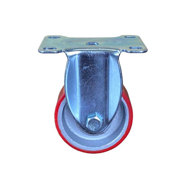 Колесо 1041075М неповоротное, (d=75мм, г/п=90кг) полиуретан/чугун, Китай