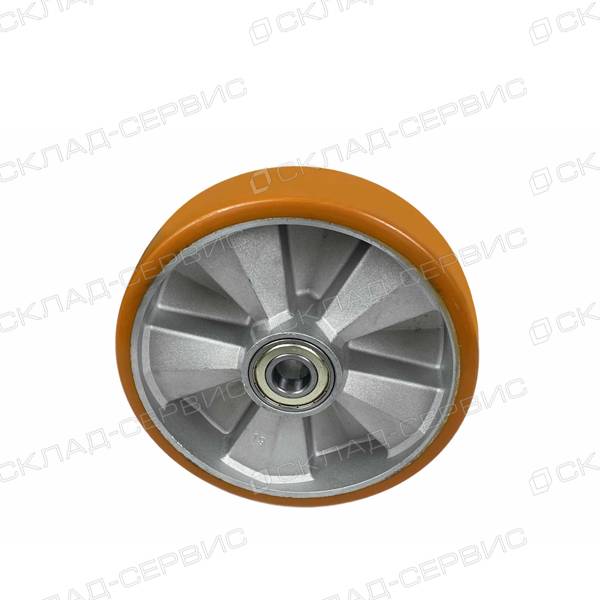 Колесо CASCOO под ось (d=200мм, г/п=800кг), полиуретан/алюминий, Германия