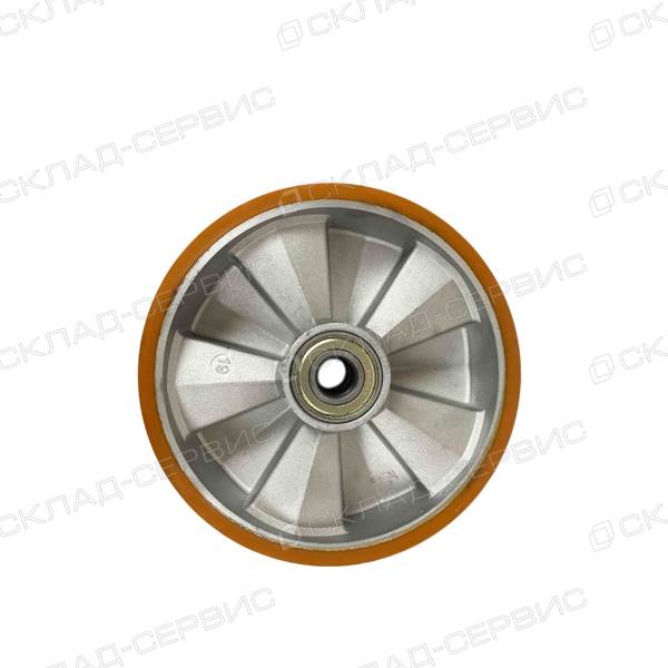 Колесо CASCOO под ось (d=200мм, г/п=800кг), полиуретан/алюминий, Германия