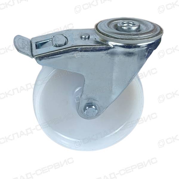 Колесо CASCOO поворотное с тормозом, (d=125мм, г/п=150кг) полиамид, Германия